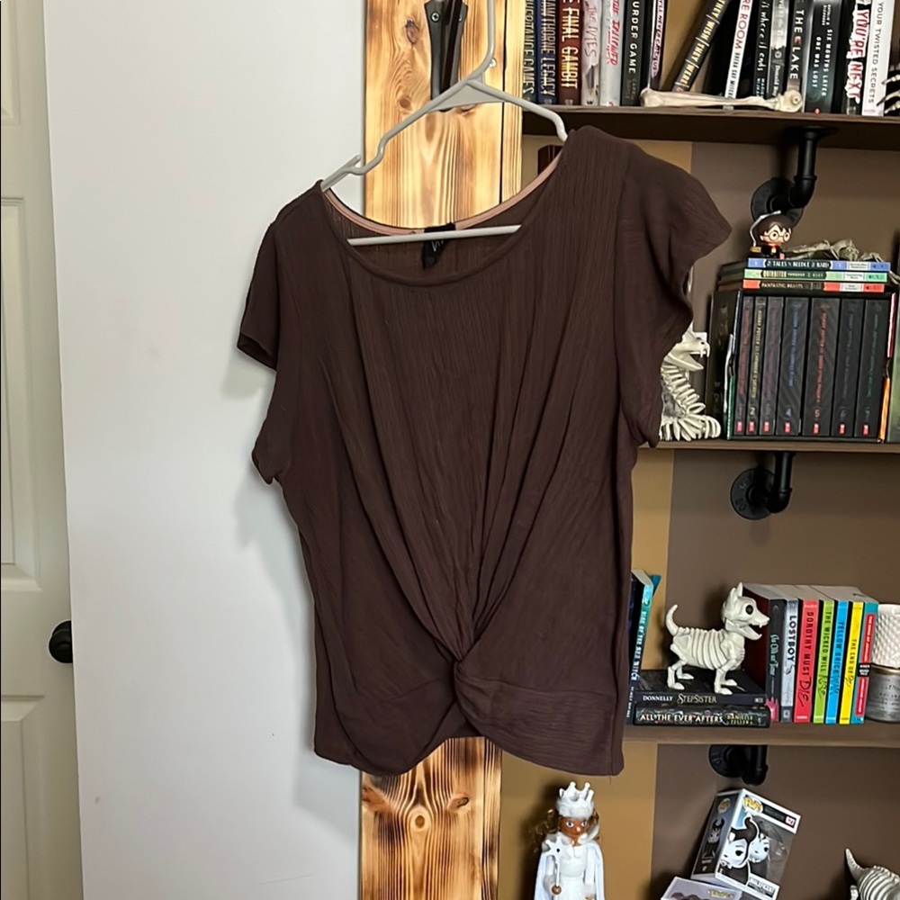 W5 Chocolate Brown Short Sleeve Top
